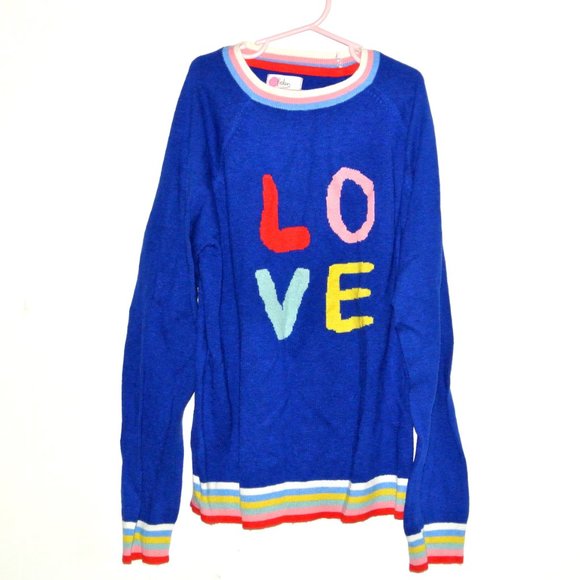 Boden Girls Love Rainbow Sweater Wool Cashmere 13 - Picture 2 of 5